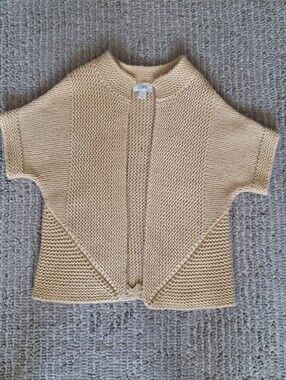 LOFT Cream Color Short Sleeve Cardigan Size M